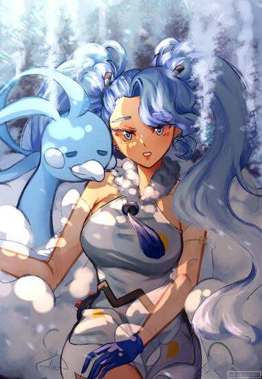 Halfbody with blur-out BG